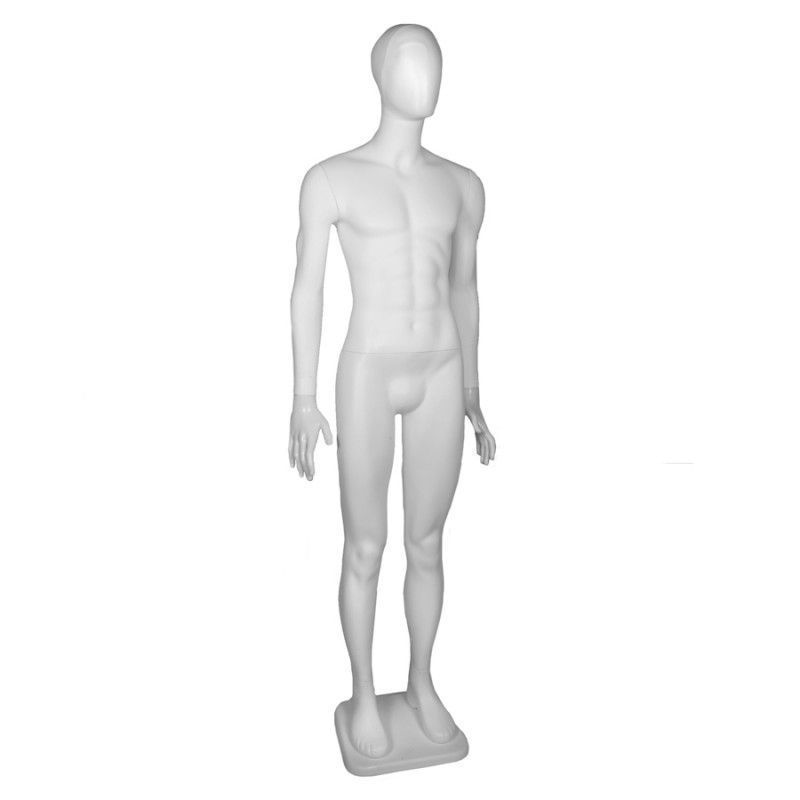 Male mannequins in white plastic finish : Mannequins vitrine