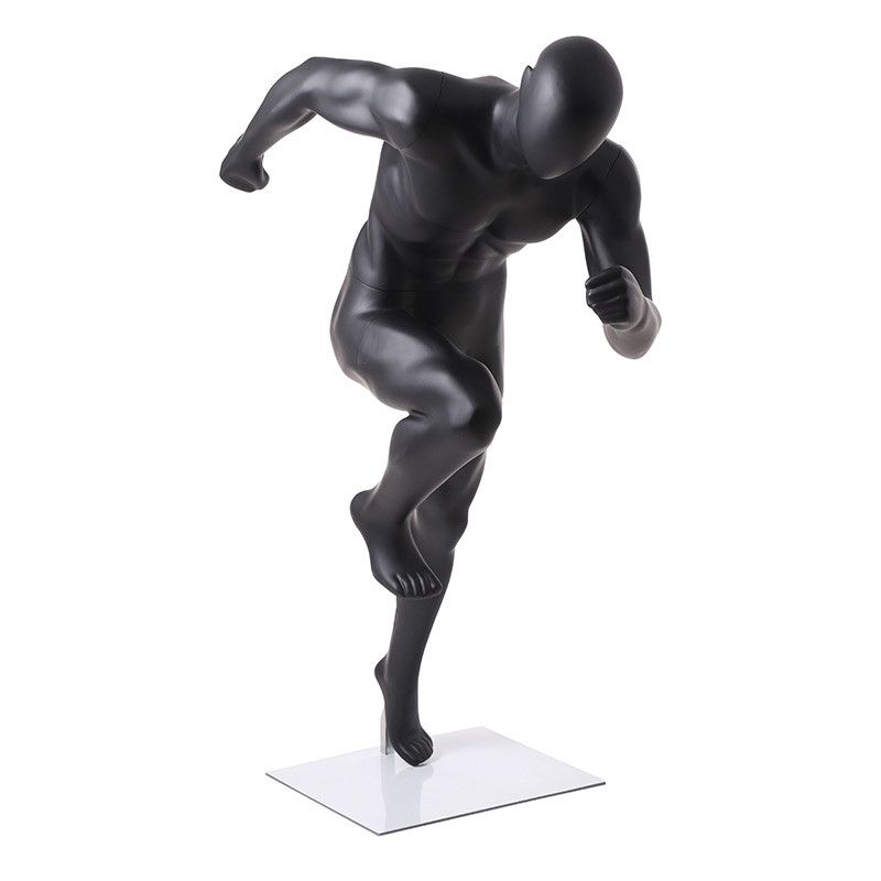 Male mannequins sprinter mat black : Mannequins vitrine