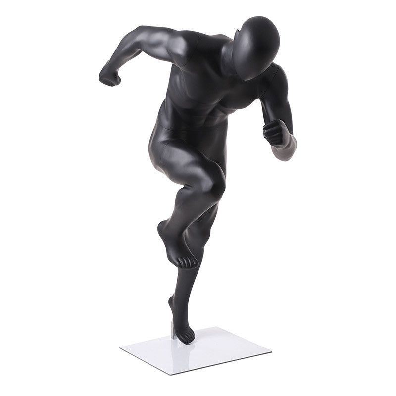 Image 6 : Male mannequins sprinter mat black ...
