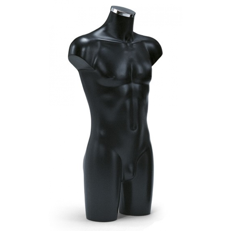 Bust of male mannequins in black color with starting legs ... Male polypropylene bust black finish without arms : Bust shopping