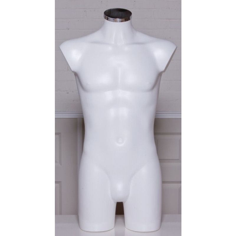 Image 1 : Male bust polypropylene white color ...