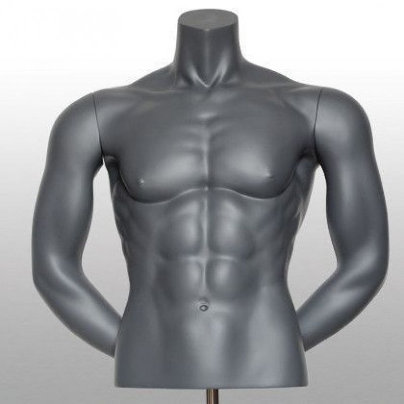 Male sport bust arms at the back gray color : Bust shopping
