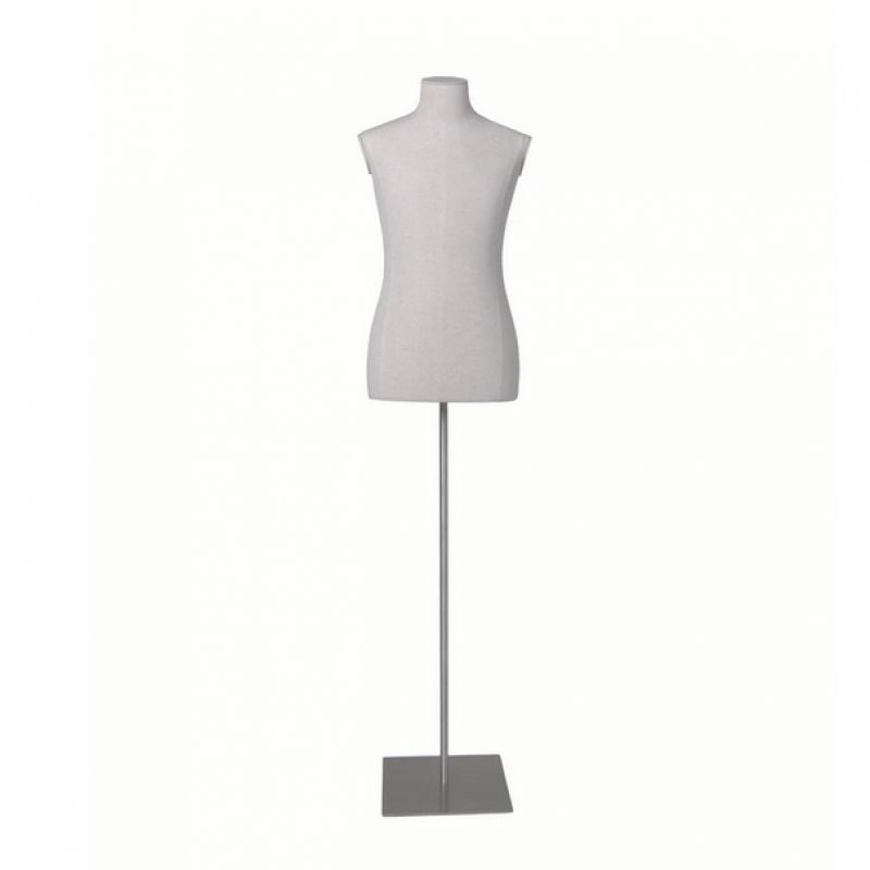 Male tailor bust in linen with square metal base : Bust shopping