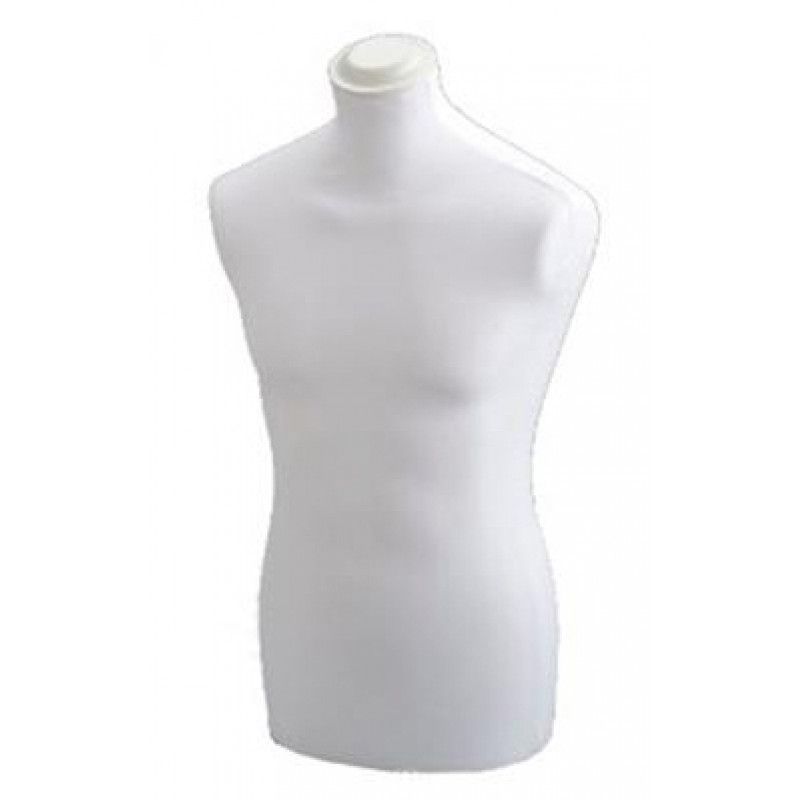 Male tailor bust white fabric without base : Bust shopping