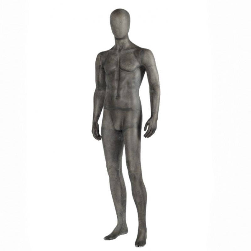 Male window mannequin in a relaxed attitude in fiberglass and ... Male window mannequin translucent gray fiber : Mannequins vitrine
