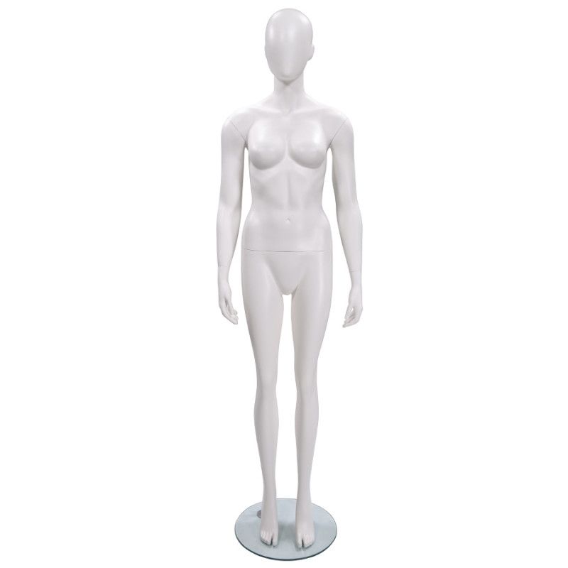 manichini donna bianco mat con la testa : Mannequins vitrine