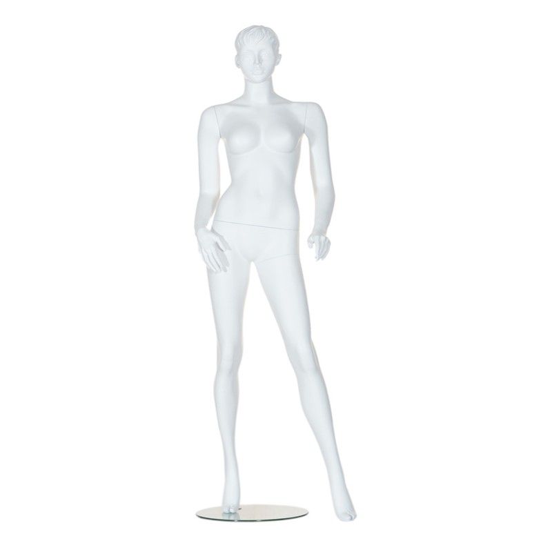 Manichini donna stilizzata bianco opaco 182 cm. : Mannequins vitrine