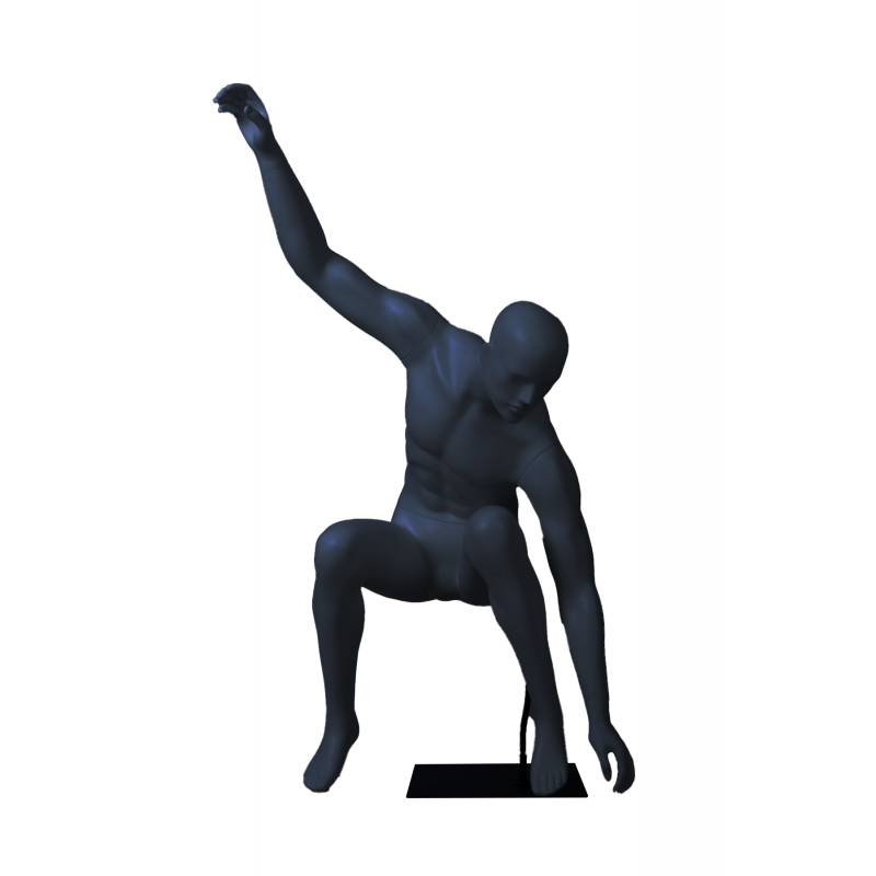 Manichino uomo in posizione skateboard o snowboard, colore nero. Manichino ... Manichini uomo snowboard - skateboard : Mannequins vitrine