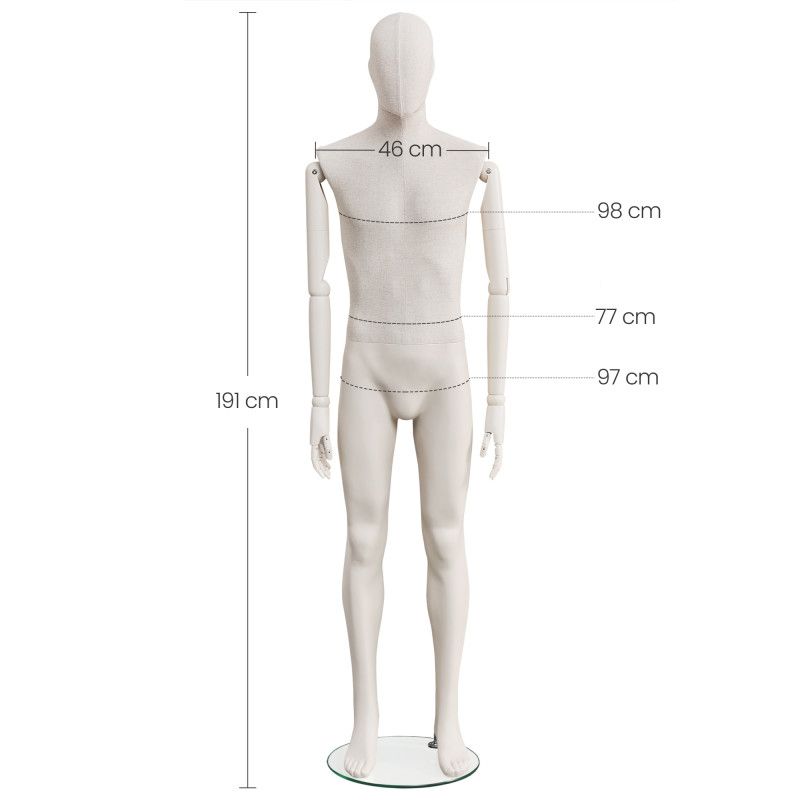 Manichino espositivo maschile con braccio flessibile : Mannequins vitrine