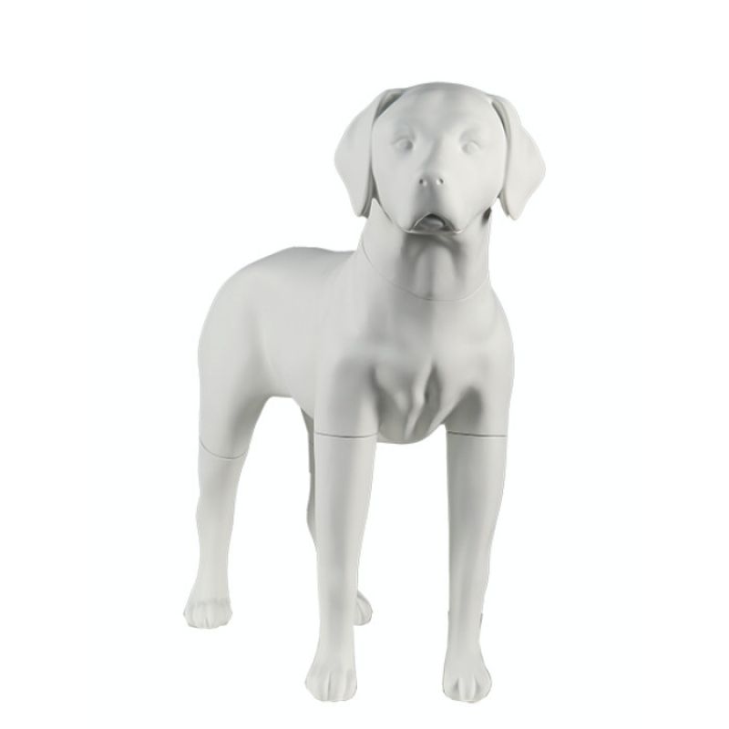 Manichino cane bianco opaco in posizione eretta : Mannequins vitrine
