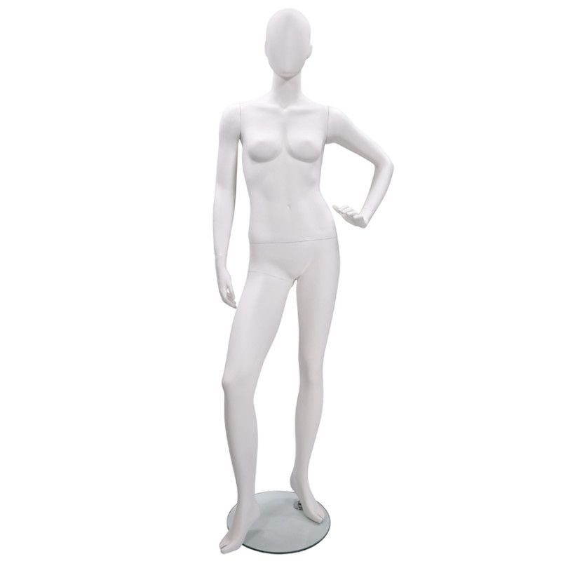 Manichino donna con testa astratto i color bianco : Mannequins vitrine