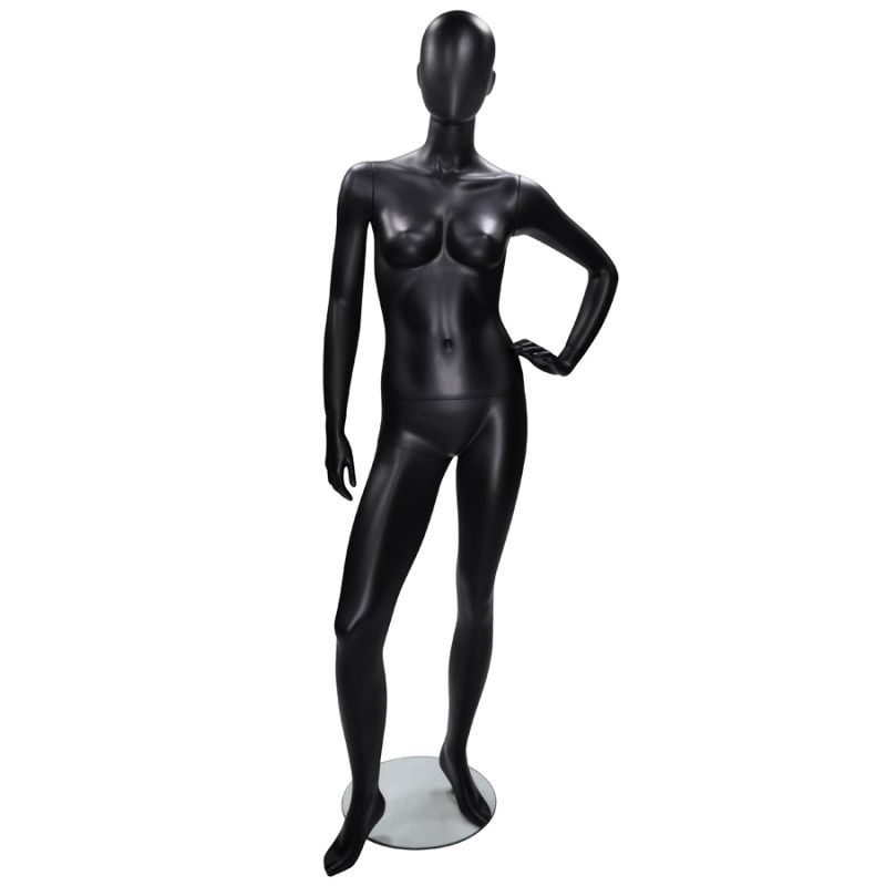 Manichino donna nero con testa astratto : Mannequins vitrine