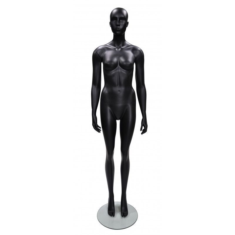 Manichino donna stilizzato nero testa astratta : Mannequins vitrine