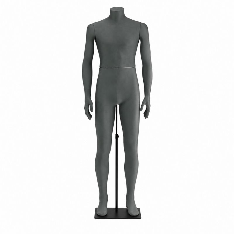 Manichino uomo senza testa con tessuto grigio : Mannequins vitrine