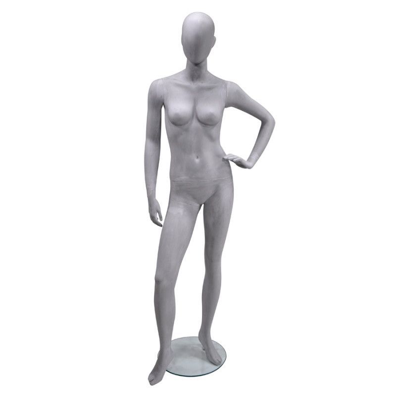Manichni donna grigio con testa : Mannequins vitrine