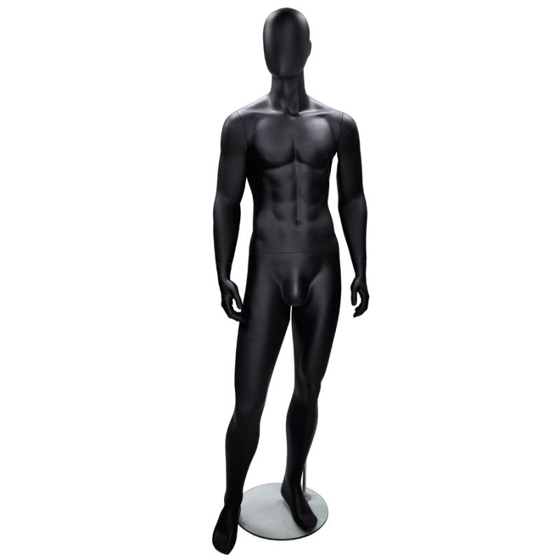 Maniqu&iacute; de ventana masculino sin cara negra : Mannequins vitrine