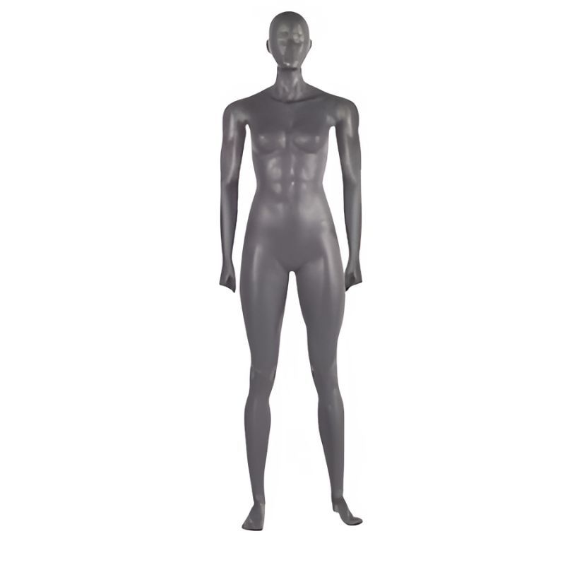 Maniqui de deporte senora gris con cuerpo recto : Mannequins vitrine