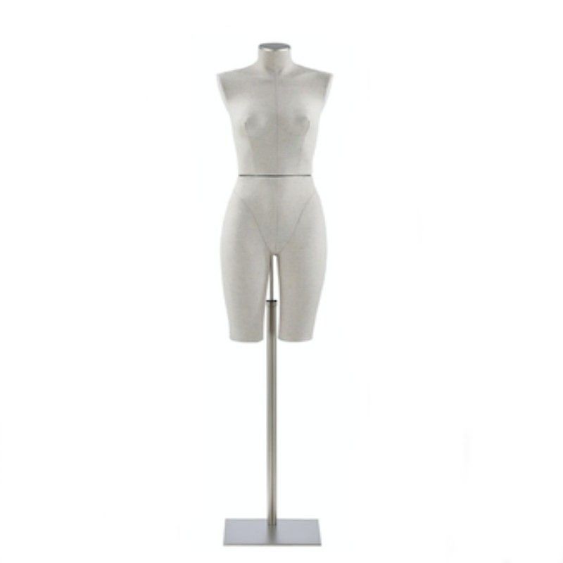 Maniqu&iacute; de torso femenino cubierto con tela color blanc : Bust shopping