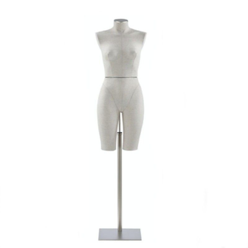 Weibliche Schaufensterpuppenbüste aus weißen Stoffen abnehmbar und verstellbar ... Maniquí de torso femenino cubierto con tela color blanc : Bust shopping