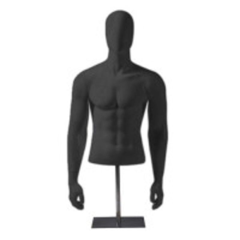 Maniqu&iacute; de torso negro mate 130 cm con base : Bust shopping