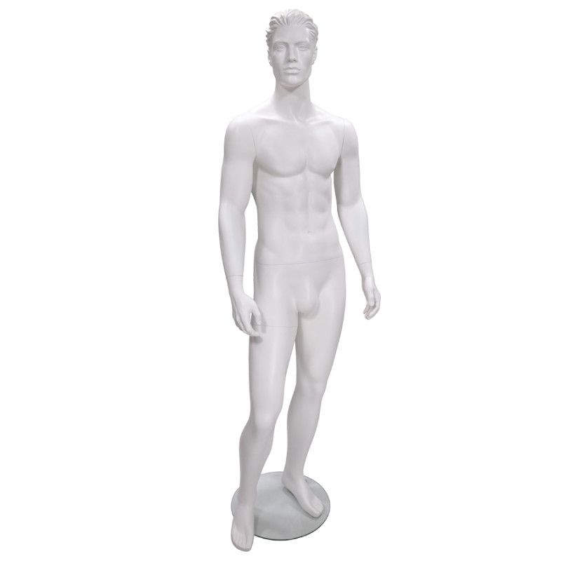 Maniqui hombre esculpido color blanco : Mannequins vitrine