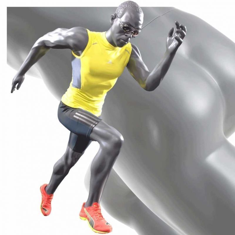 Maniquí masculino atleta velocista