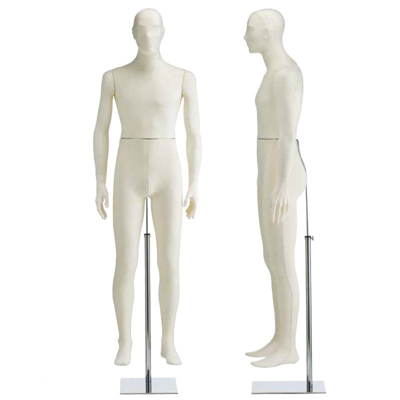 Maniqui senor con tejido blanco marfil : Mannequins vitrine