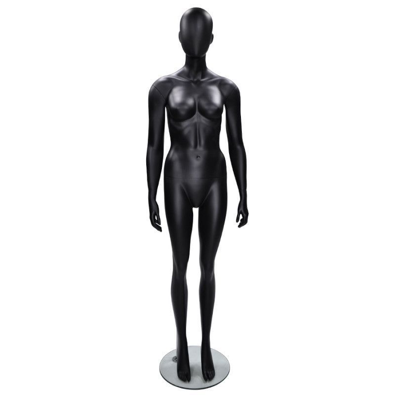 Maniqui senora color negro y cabeza sin rasgos : Mannequins vitrine