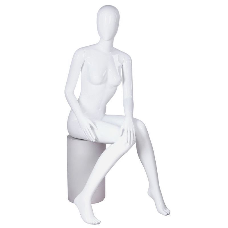 Maniqui senora sentado color blanco : Mannequins vitrine