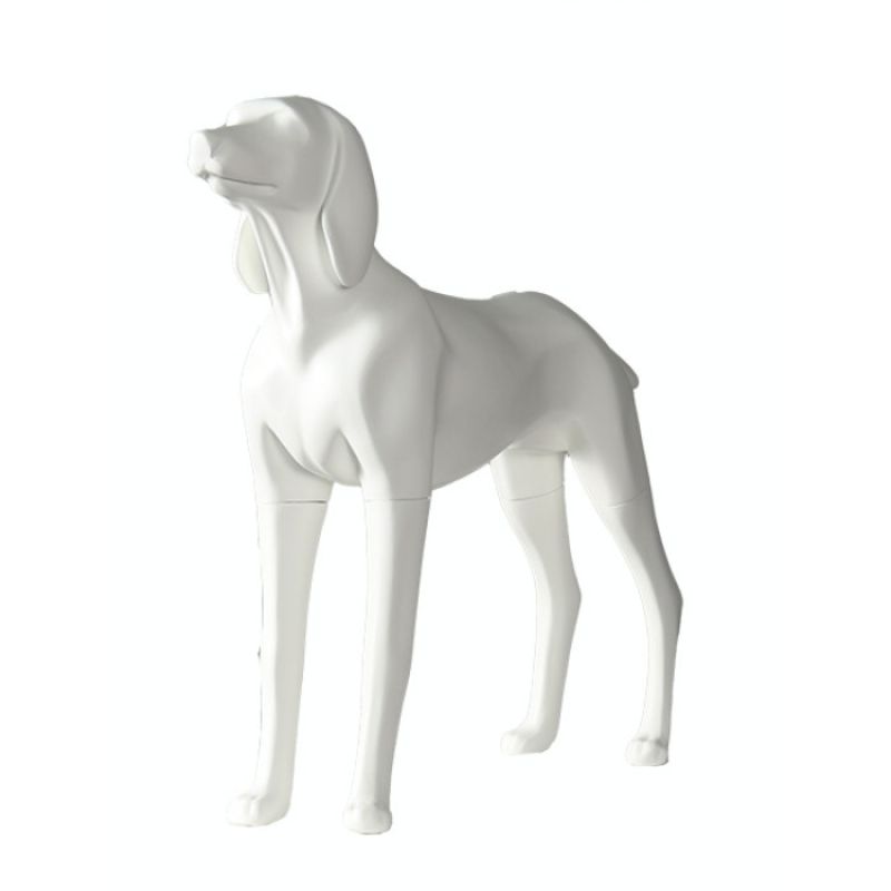 Mannequin chien blanc mat grande taille : Mannequins vitrine