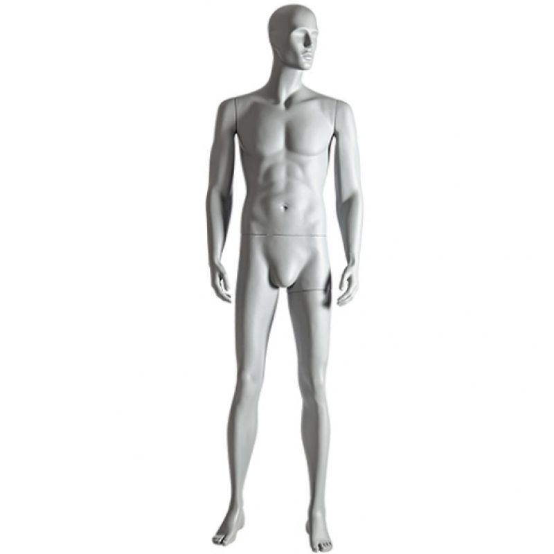 Mannequin de vitrine homme abstrait droit gris : Mannequins vitrine