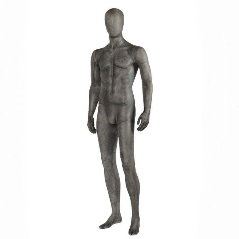 Mannequin de vitrine homme fibre grise translucide : Mannequins vitrine