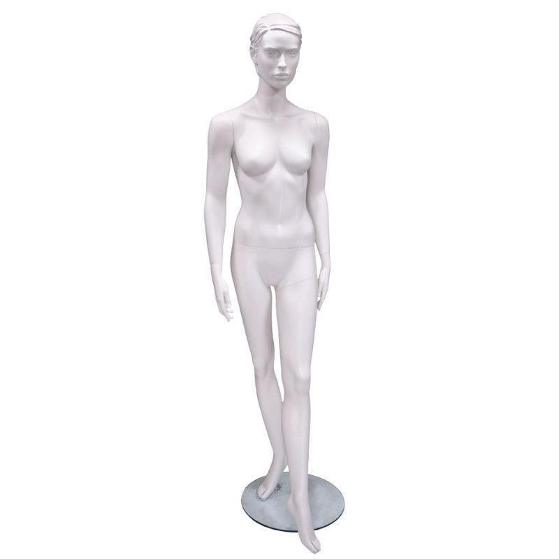 Mannequin etalage femme position droite blanc : Mannequins vitrine