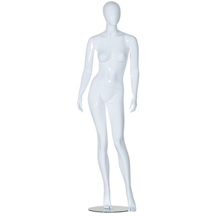 Mannequin femme blanc abstrait brillant 190 cm : Mannequins vitrine