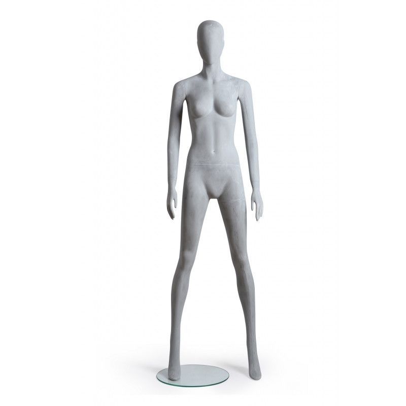 Mannequin femme corps droit coloris beton : Mannequins vitrine