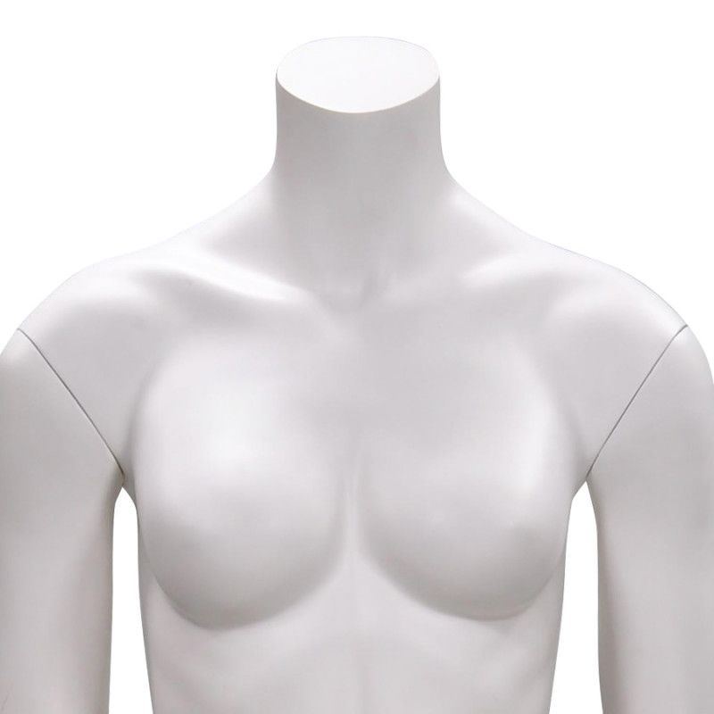 Mannequin De Vitrine Abstrait Blanc Mat – Femme Sans Tête, Plaque Métal, 175 Cm