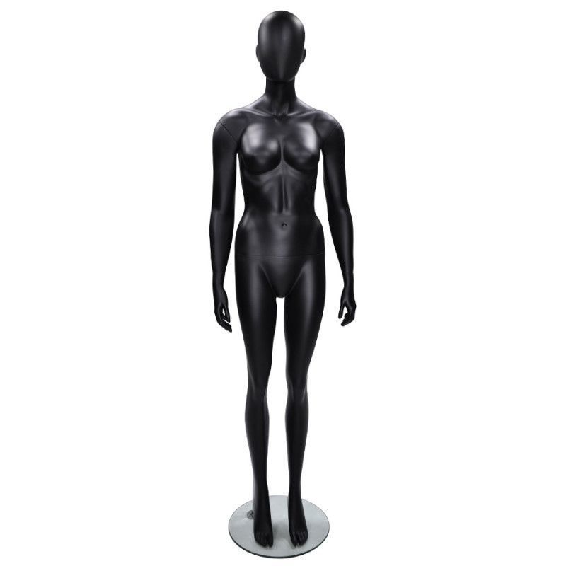 Mannequin abstrait de vitrine femme sur un socle à base ronde ... Mannequin femme vitrine avec tête abstraite : Mannequins vitrine