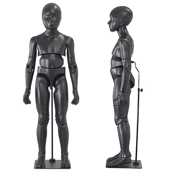 Mannequin bébé flexible en EPP noir (mousse de polypropyl ... Mannequin flexible enfant coloris noir : Mannequins vitrine