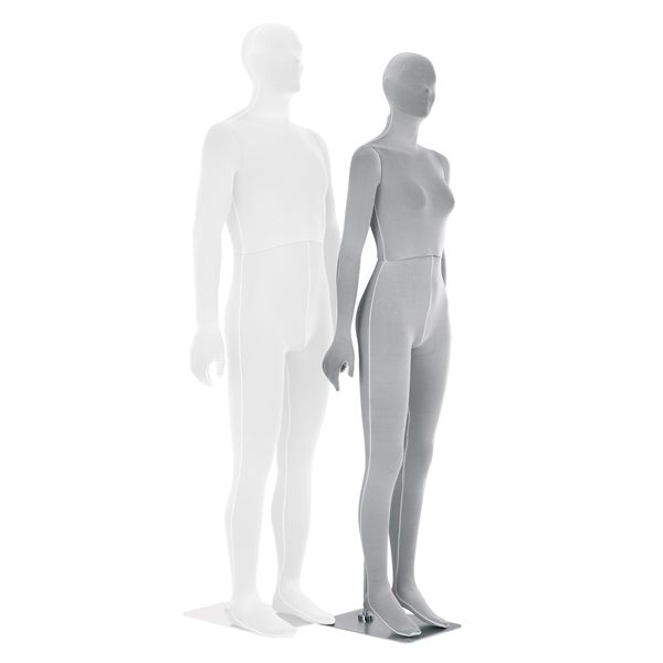 Mannequin flexible femme tissus gris : Mannequins vitrine