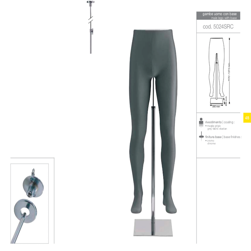Mannequin flexible man gray legs : Mannequins vitrine