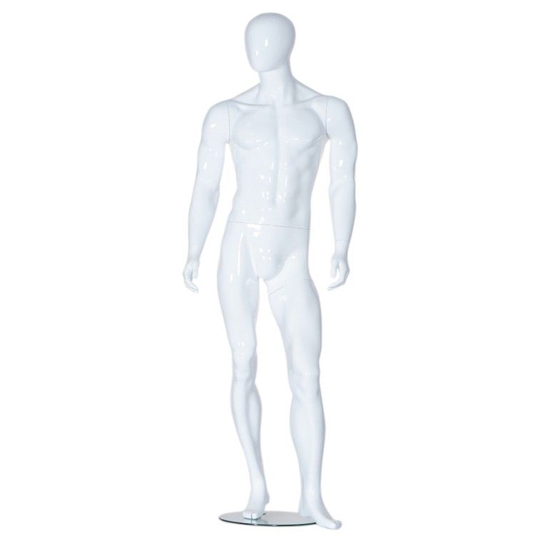 Mannequin homme abstrait blanc mat 191 cm : Mannequins vitrine