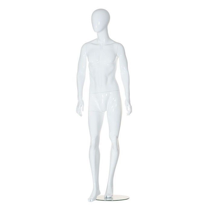 Mannequin homme blanc abstrait effet brillant : Mannequins vitrine