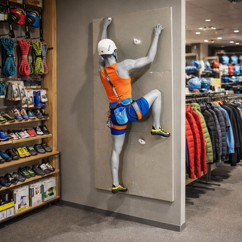Image 4 : Mannequin männlich Sportklettern grau ...