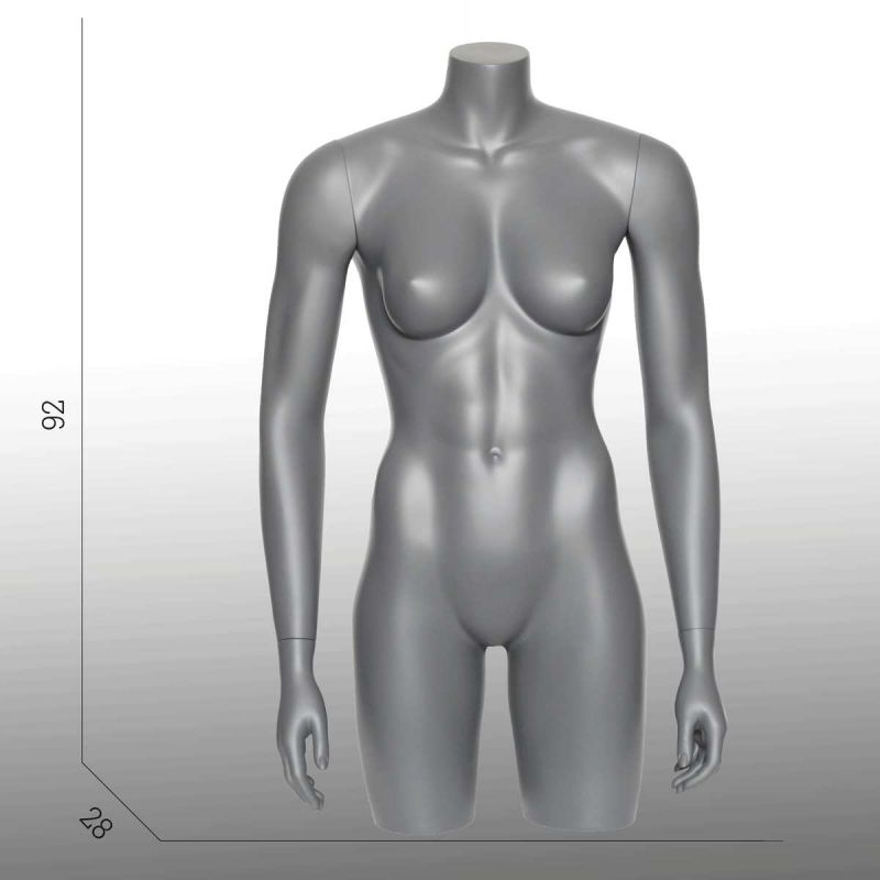 Mannequin torso 3/4 grey graphite women : Bust shopping