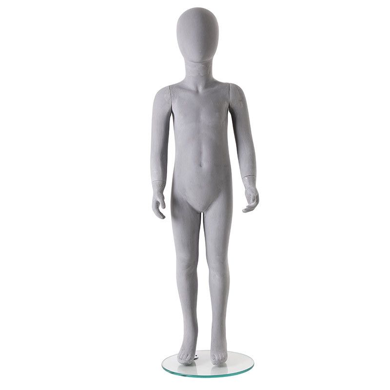 Mannequin vitrine enfant 5-6 ans sans visage gris : Mannequins vitrine
