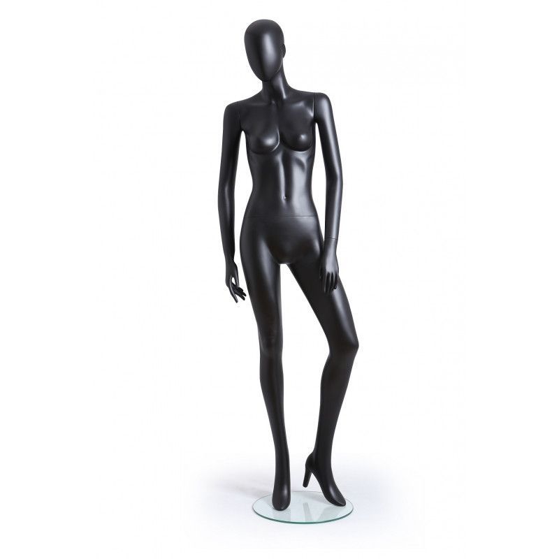 Mannequin vitrine femme sans visage coloris noir mat : Mannequins vitrine