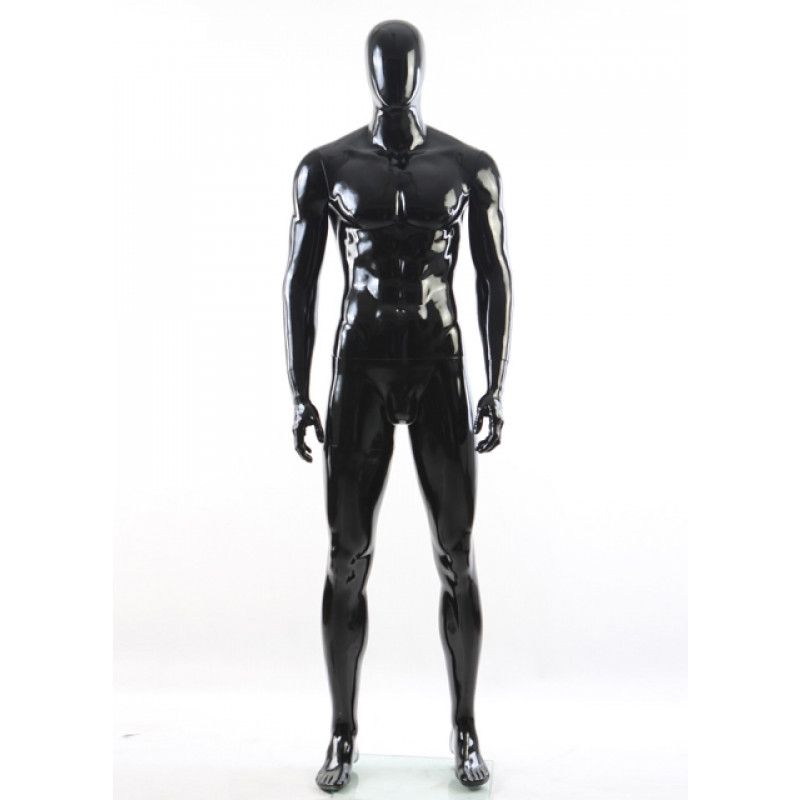 Mannequin vitrine homme noir brillant : Mannequins vitrine