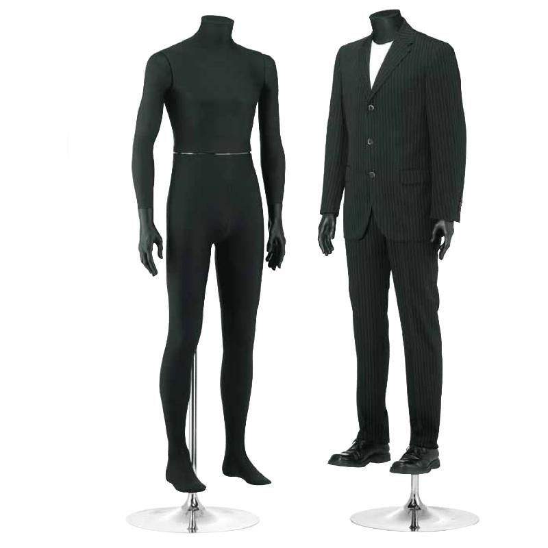Mannequin de vitrine homme sans tête recouvert de tissu ... Mannequin vitrine homme noir recouvert de tissu : Mannequins vitrine
