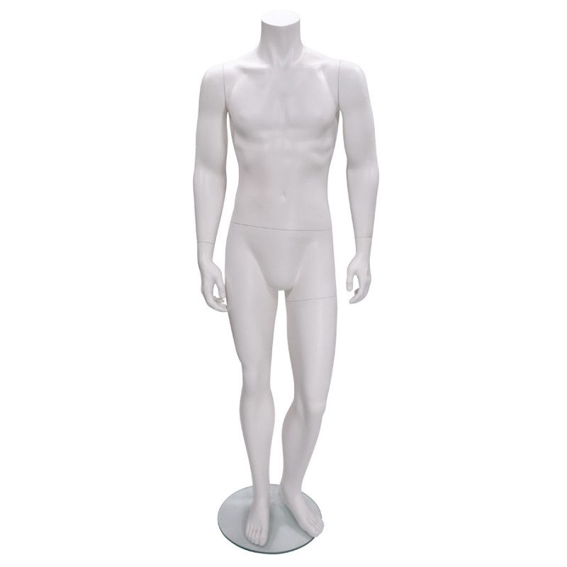 Mannequin vitrine homme sans t&ecirc;te couleur blanche : Mannequins vitrine