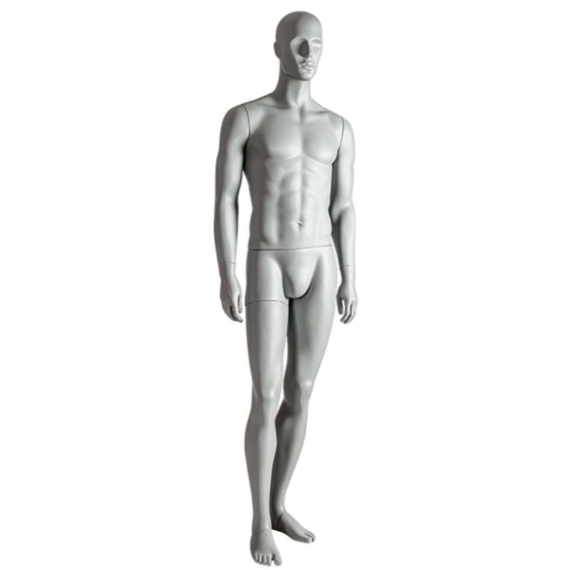 Mannequin De Vitrine Homme Réglable En Hauteur (134-193 Cm) - Socle Stable, Surface En Lin - Pour Magasin, Couture, Présentation - Taille M